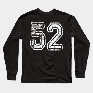 Number 52 Grungy in white Long Sleeve T-Shirt